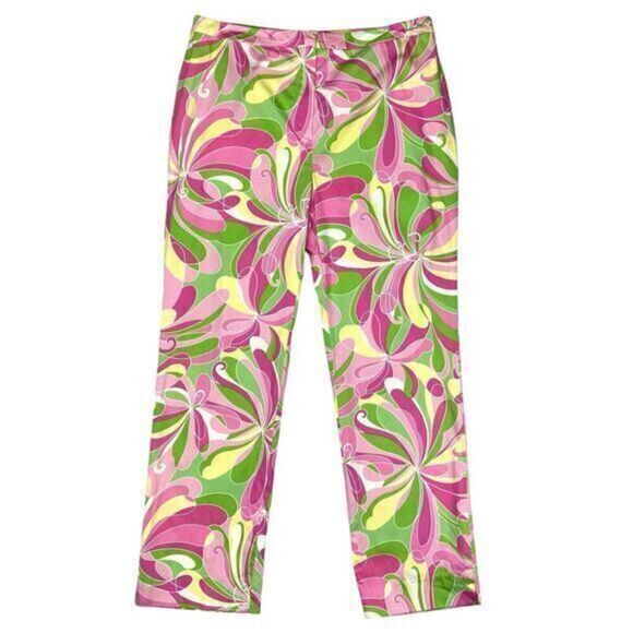 Donna Toran 60’s Hippie Style Pants Womens Size 10 Multicolor Floral Print Boho - Picture 1 of 11